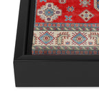 Diamond Eyes Kazak Persian Handmade Rug Framed Canvas Print Gallery Image 3