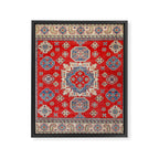 Diamond Eyes Kazak Persian Handmade Rug Framed Canvas Print Gallery Image 8