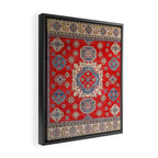 Diamond Eyes Kazak Persian Handmade Rug Framed Canvas Print Gallery Image 2