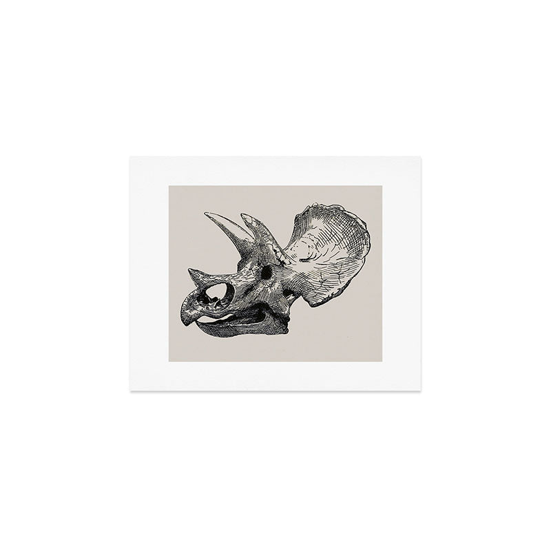 Dinosaur Skeleton Ink Pen Illustration Triceratops Art Print Gallery Image 1