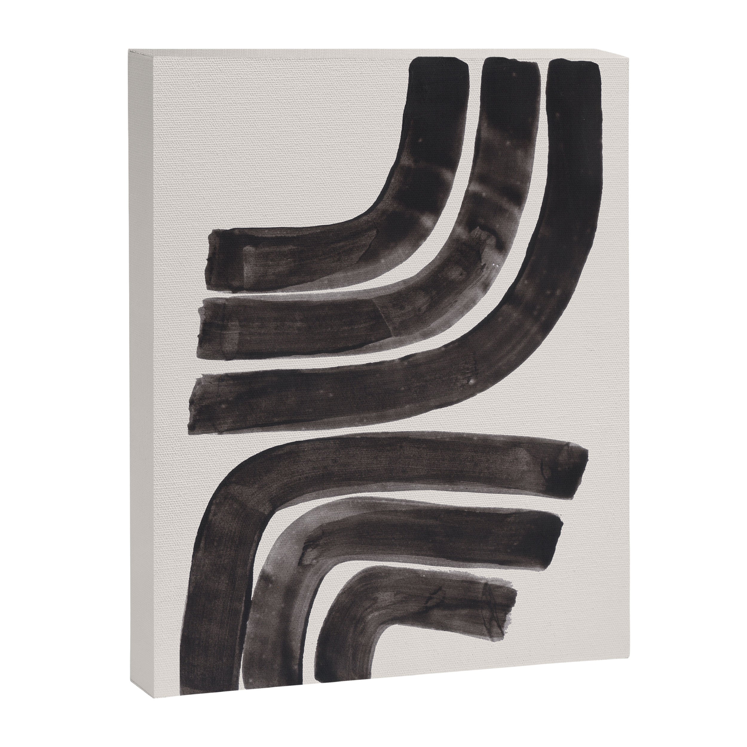 Don't Go Mid Century Modern Minimalist Black Ink Painting Funky Tribal Art Canvas Print Gallery Image 6