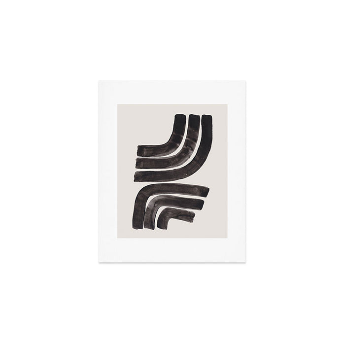 Don't Go Mid Century Modern Minimalist Black Ink Painting Funky Tribal Art Art Print Gallery Image 1