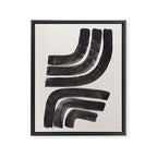 Don't Go Mid Century Modern Minimalist Black Ink Painting Funky Tribal Art Framed Canvas Print Gallery Image 6