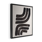 Don't Go Mid Century Modern Minimalist Black Ink Painting Funky Tribal Art Framed Canvas Print Gallery Image 2