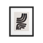 Don't Go Mid Century Modern Minimalist Black Ink Painting Funky Tribal Art Framed Art Print Gallery Image 5