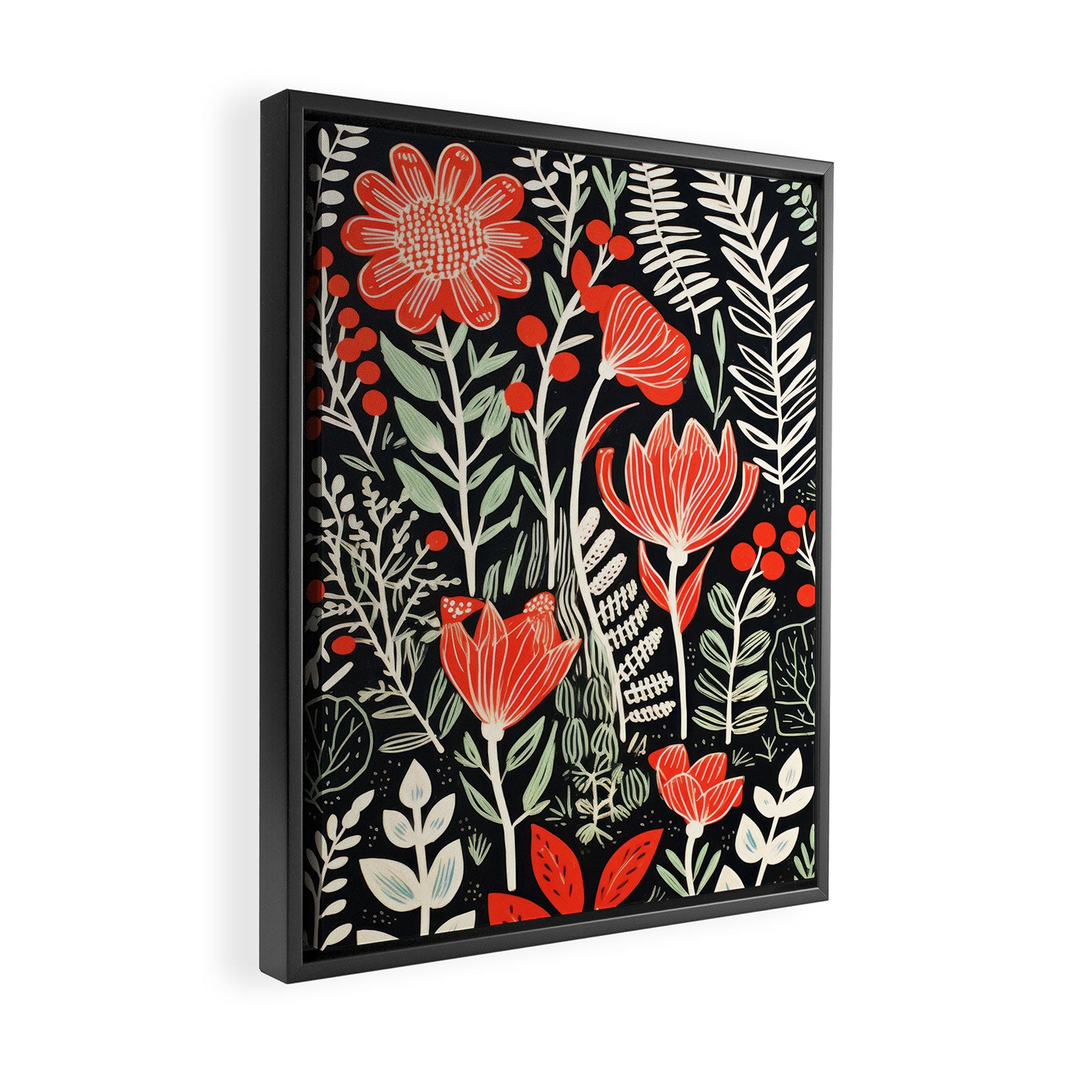 Doodle Diary Flowers Framed Canvas Print Gallery Image 2