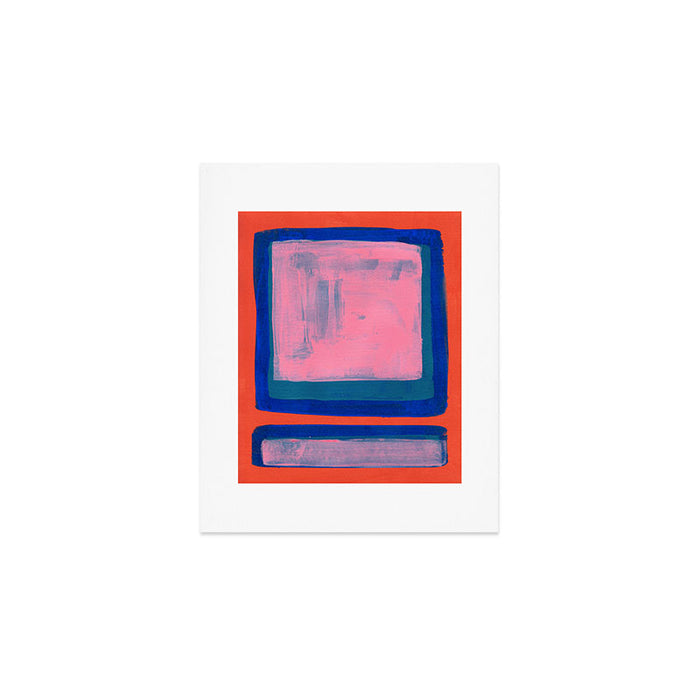 Double Blue Pink Colourfield  Art Print Gallery Image 1