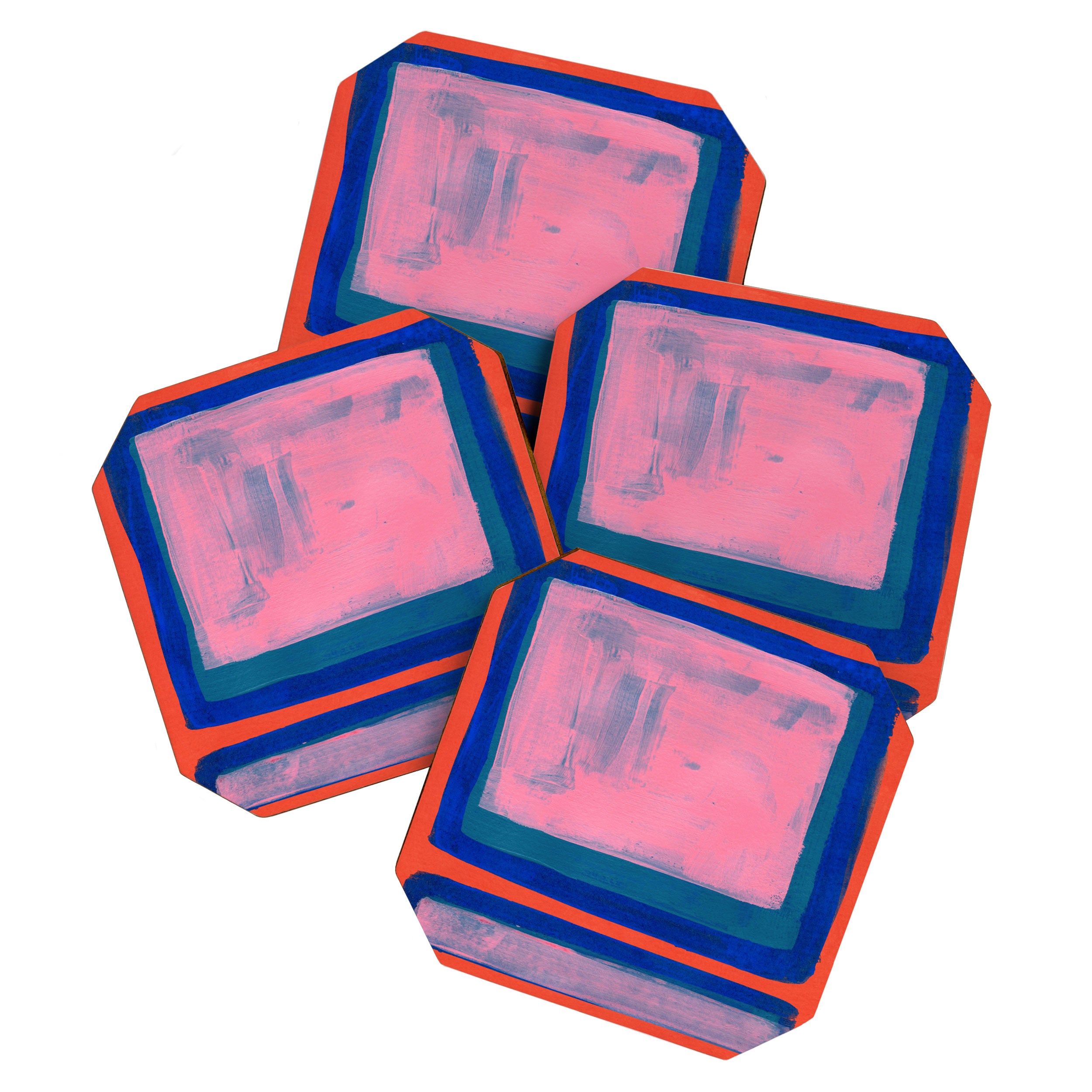 Double Blue Pink Colourfield  Coaster Gallery Image 1