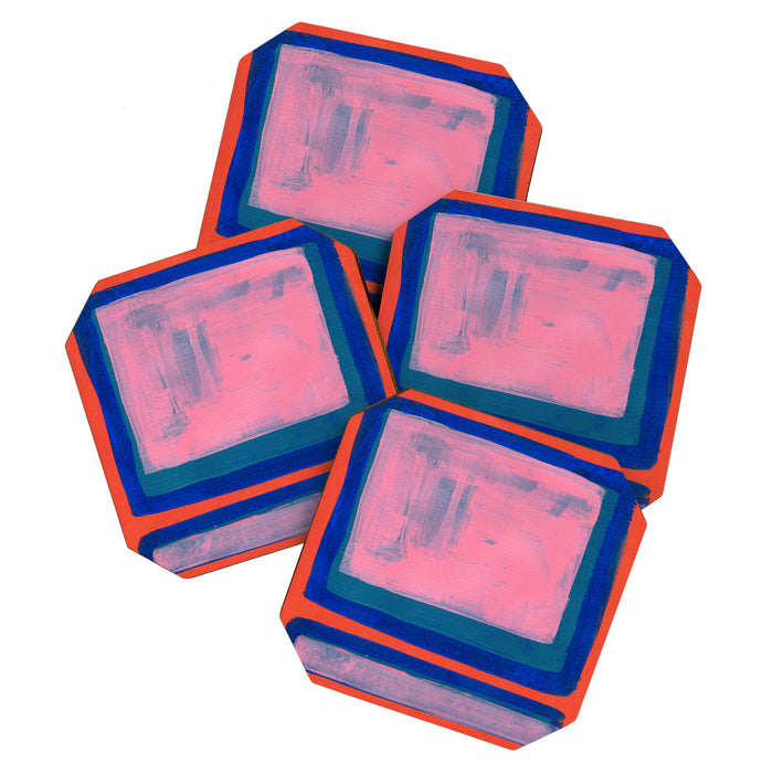 Double Blue Pink Colourfield  Coaster Gallery Image 1