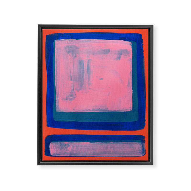 Double Blue Pink Colourfield  Framed Canvas Print Gallery Image 6
