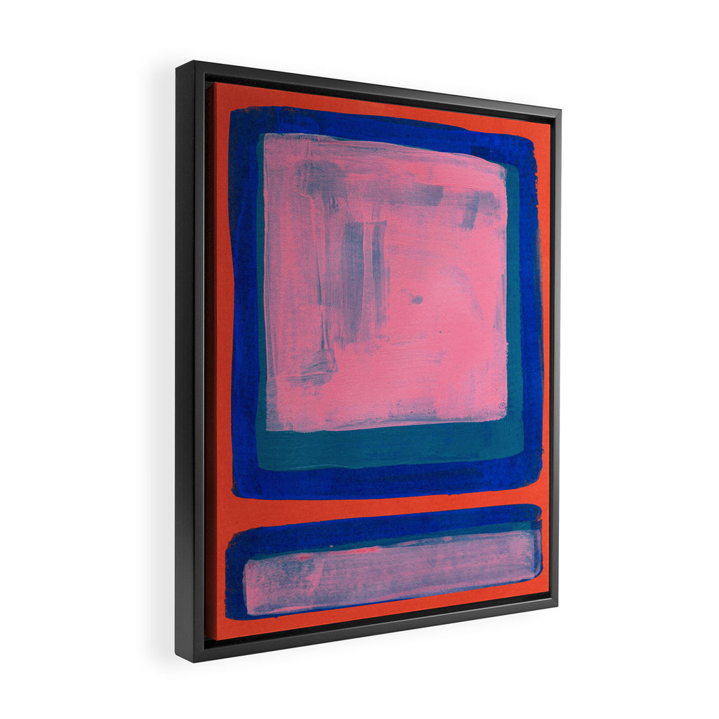 Double Blue Pink Colourfield  Framed Canvas Print Gallery Image 2