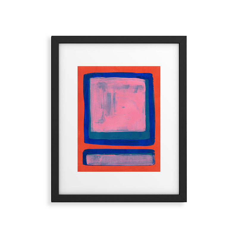 Double Blue Pink Colourfield  Framed Art Print Gallery Image 5
