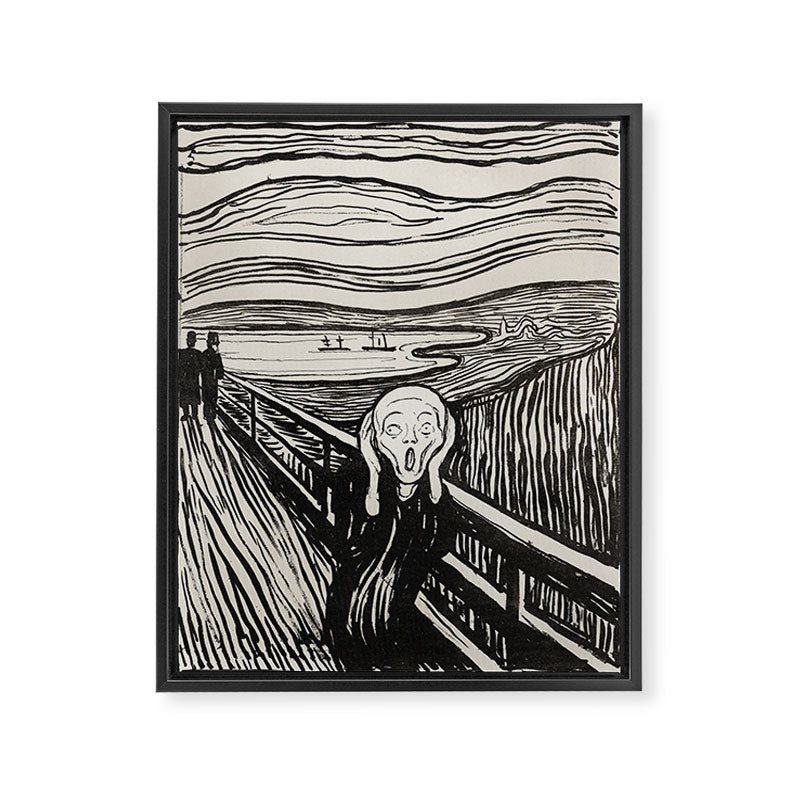 Edvard Munch The Scream Woodblock  Framed Canvas Print Gallery Image 6