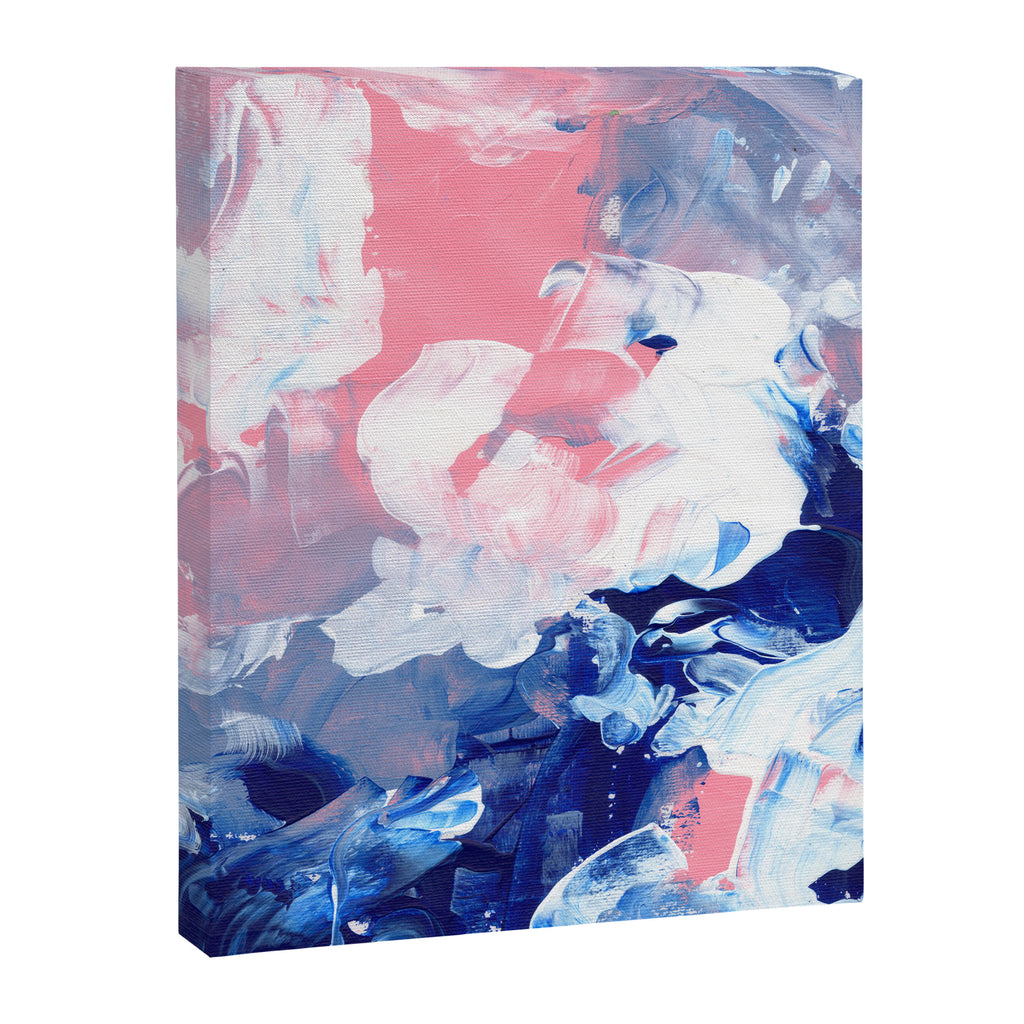 Ejaaz Haniff Abstract Acrylic Palette Knife Painting Blue Pink: 'Summer Storm' Canvas Print Gallery Image 6