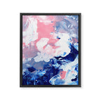 Ejaaz Haniff Abstract Acrylic Palette Knife Painting Blue Pink: 'Summer Storm' Framed Canvas Print Gallery Image 6