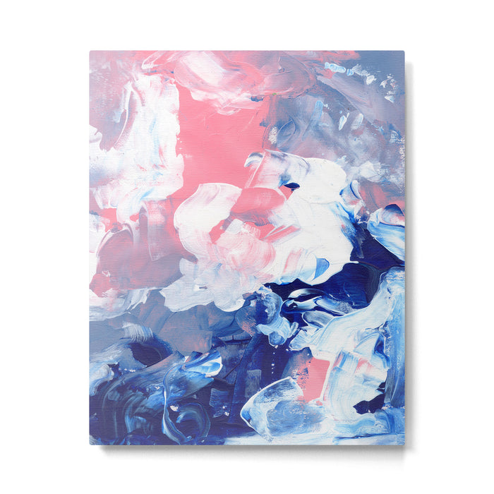 Ejaaz Haniff Abstract Acrylic Palette Knife Painting Blue Pink: 'Summer Storm' Metal Print Gallery Image 1