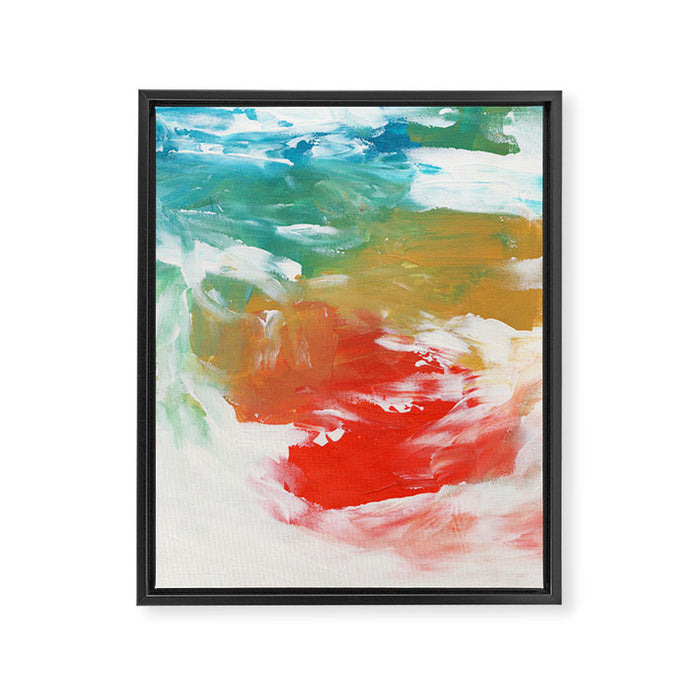Ejaaz Haniff Colorful Abstract Acrylic Painting 'Storm In Paradise' Framed Canvas Print Gallery Image 1