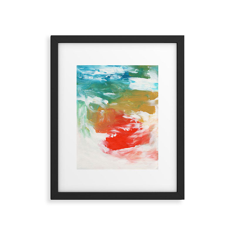 Ejaaz Haniff Colorful Abstract Acrylic Painting 'Storm In Paradise' Framed Art Print Gallery Image 5