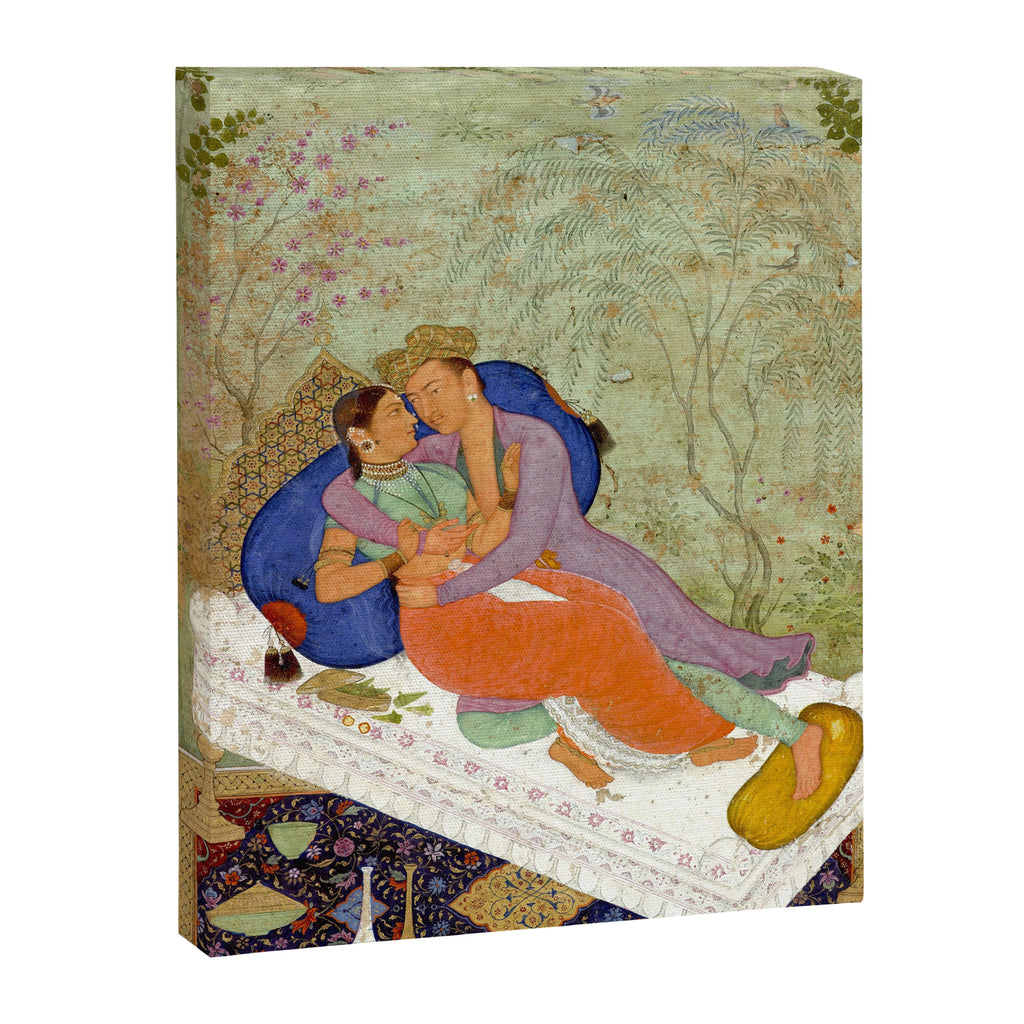 Embracing Couple Indian Painting Miniature Mughal Art Canvas Print Gallery Image 6