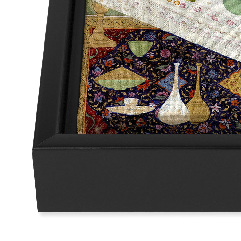 Embracing Couple Indian Painting Miniature Mughal Art Framed Canvas Print Gallery Image 3