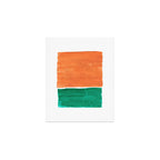 Emerald Green Tan Rothko Inspired Colourfield Squares Minimal Minimalist Mid Century Style by Ejaaz Haniff Art Print Gallery Image 1