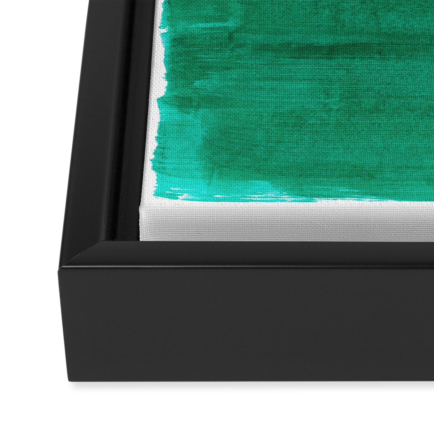 Emerald Green Tan Rothko Inspired Colourfield Squares Minimal Minimalist Mid Century Style by Ejaaz Haniff Framed Canvas Print Gallery Image 3