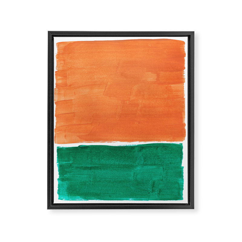 Emerald Green Tan Rothko Inspired Colourfield Squares Minimal Minimalist Mid Century Style by Ejaaz Haniff Framed Canvas Print Gallery Image 6