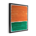 Emerald Green Tan Rothko Inspired Colourfield Squares Minimal Minimalist Mid Century Style by Ejaaz Haniff Framed Canvas Print Gallery Image 2