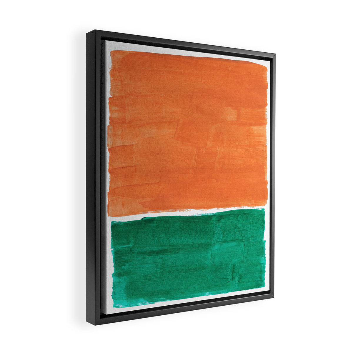 Emerald Green Tan Rothko Inspired Colourfield Squares Minimal Minimalist Mid Century Style by Ejaaz Haniff Framed Canvas Print Gallery Image 2