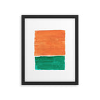 Emerald Green Tan Rothko Inspired Colourfield Squares Minimal Minimalist Mid Century Style by Ejaaz Haniff Framed Art Print Gallery Image 5