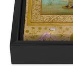 Emperor Shah Jahan Antique Indian Miniature Painted Illustration Framed Canvas Print Gallery Image 3