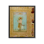Emperor Shah Jahan Antique Indian Miniature Painted Illustration Framed Canvas Print Gallery Image 6