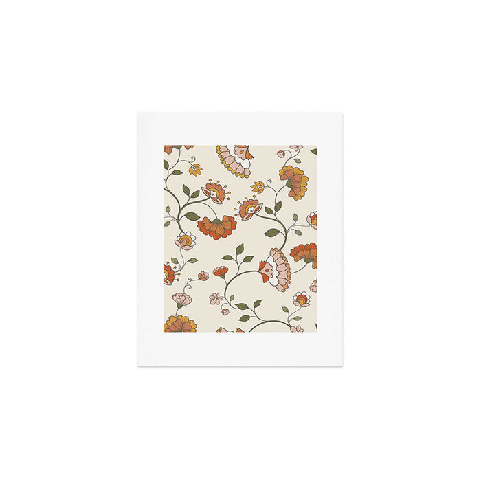 Exotic Orange Chinoiserie Art Print Gallery Image 1