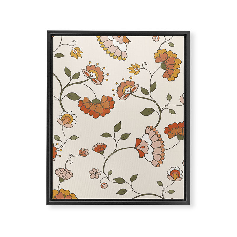 Exotic Orange Chinoiserie Framed Canvas Print Gallery Image 8