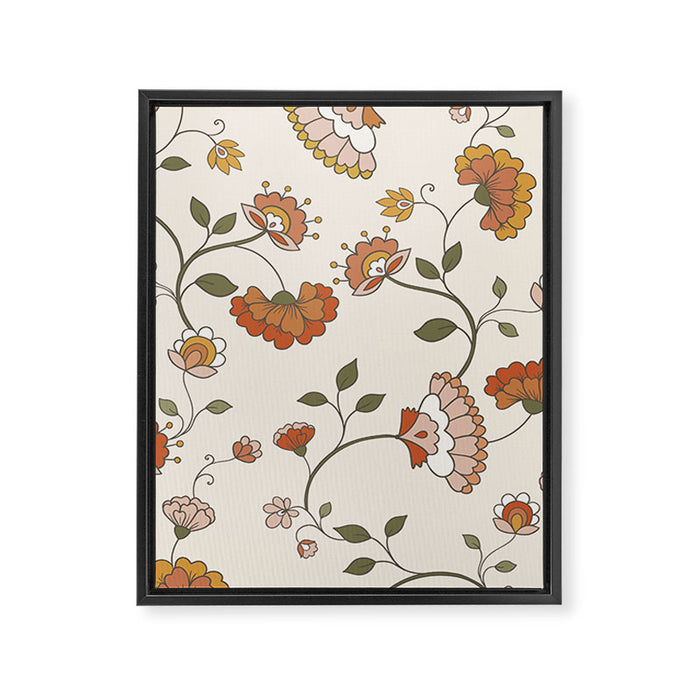 Exotic Orange Chinoiserie Framed Canvas Print Gallery Image 1