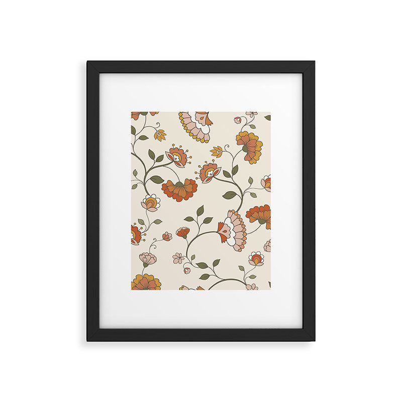 Exotic Orange Chinoiserie Framed Art Print Gallery Image 6
