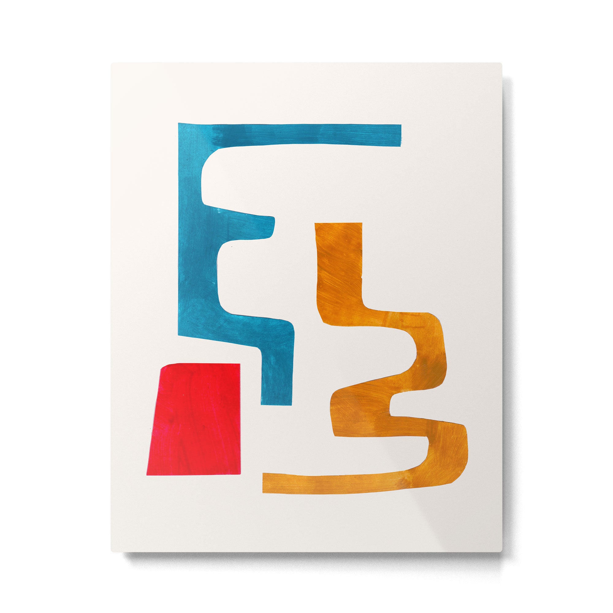 'Falling Down' Paper Collage Fun Colorful Shapes Mid Century Minimal Abstract Art by Ejaaz Haniff Metal Print Gallery Image 4