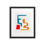 'Falling Down' Paper Collage Fun Colorful Shapes Mid Century Minimal Abstract Art by Ejaaz Haniff Framed Art Print Gallery Image 5
