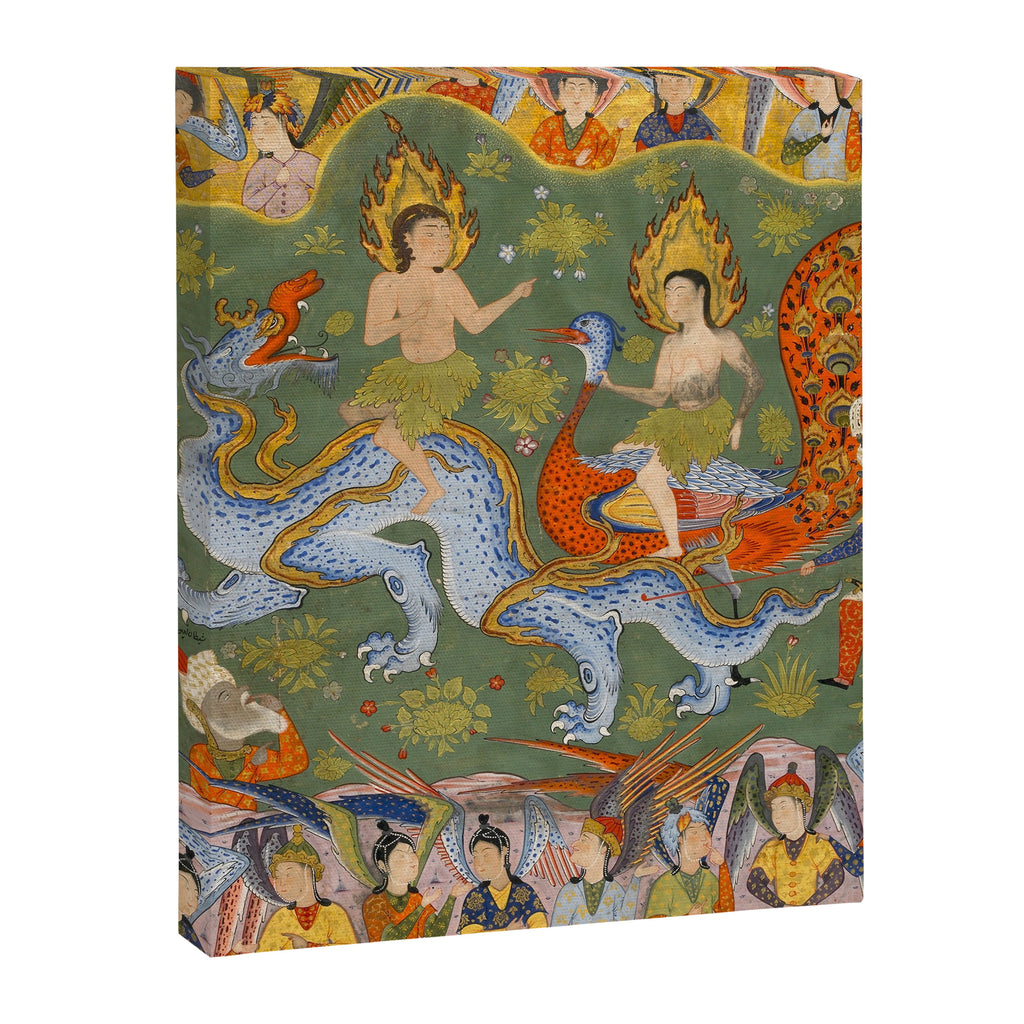 Falnama (Book of omens) Expulsion of Adam and Eve From Heaven Islamic Antique Art  Canvas Print Gallery Image 6