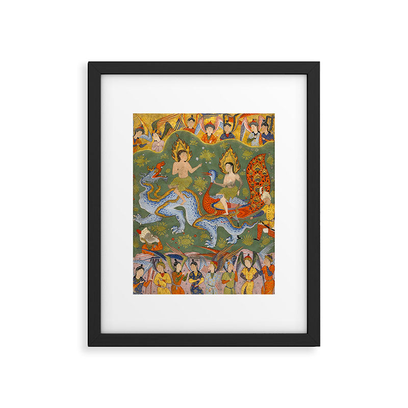 Falnama (Book of omens) Expulsion of Adam and Eve From Heaven Islamic Antique Art  Framed Art Print Gallery Image 5