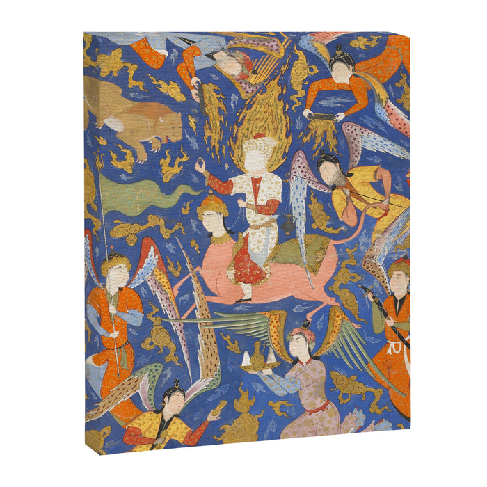 Falnama (Book of omens), The Night Journey (Miâraj) Canvas Print Gallery Image 1