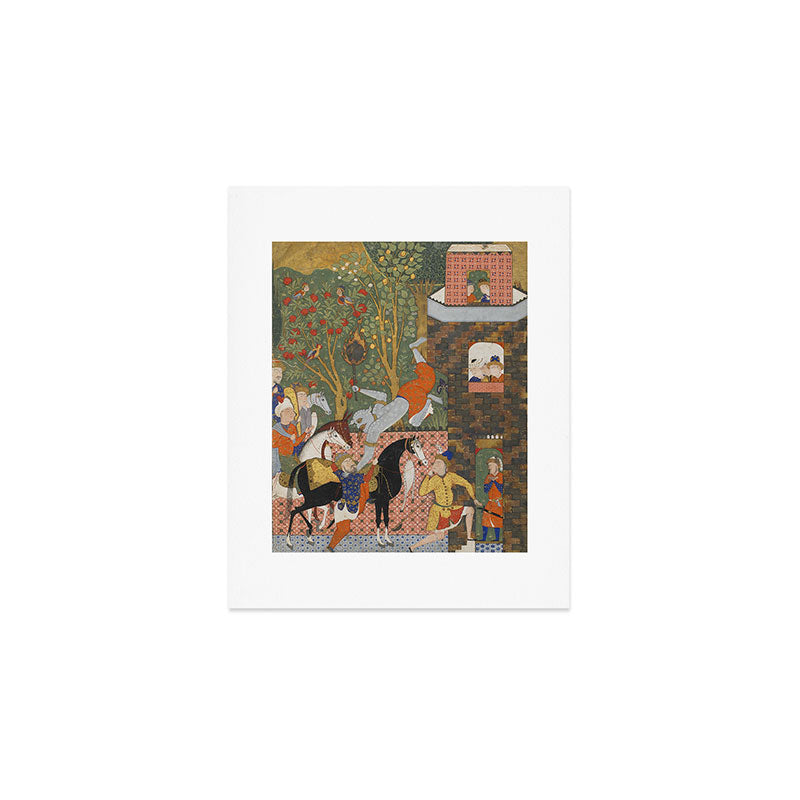 Falnama (Book of omens)The Angel of Death slays Shaddad Islamic Antique Art  Art Print Gallery Image 1