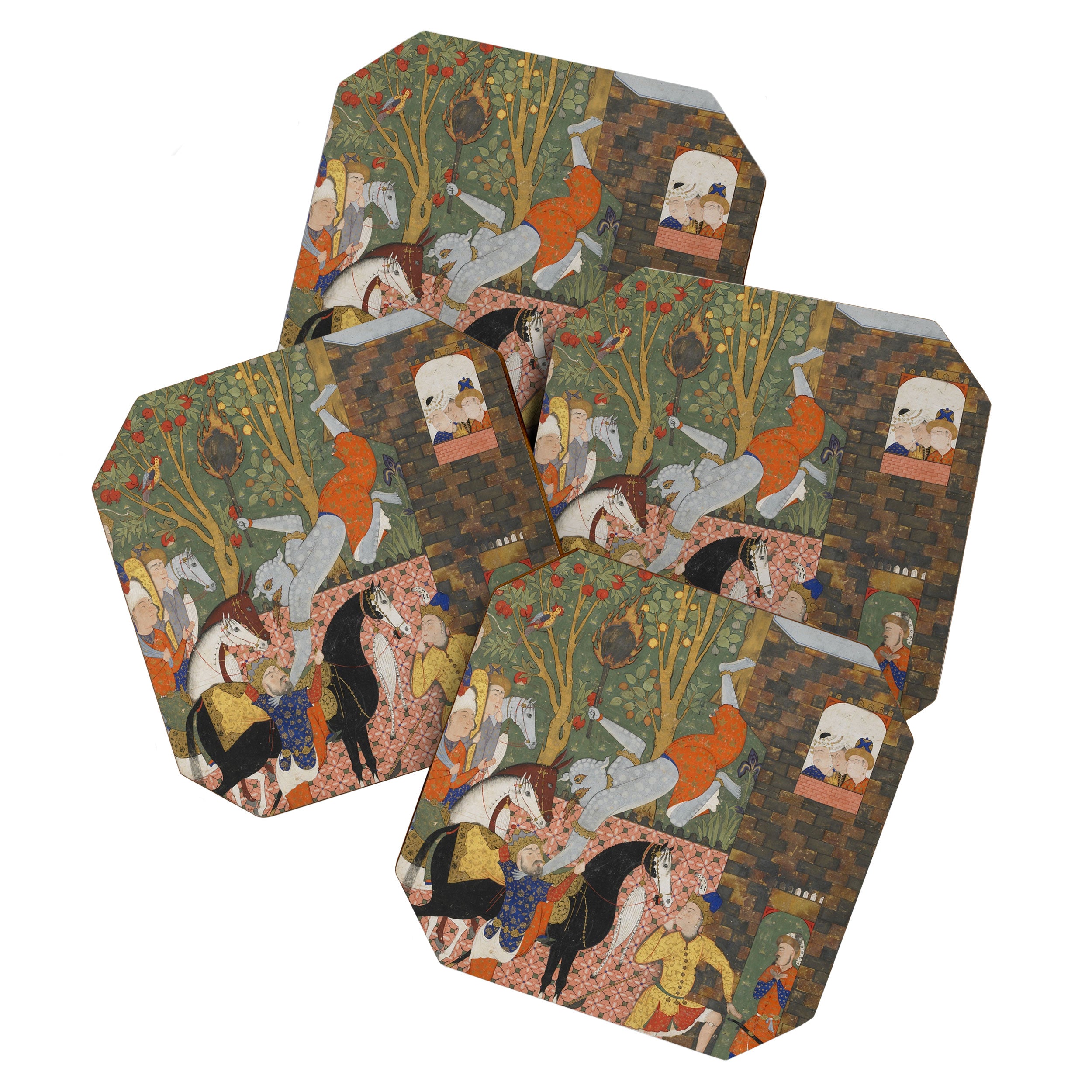 Falnama (Book of omens)The Angel of Death slays Shaddad Islamic Antique Art  Coaster Gallery Image 1