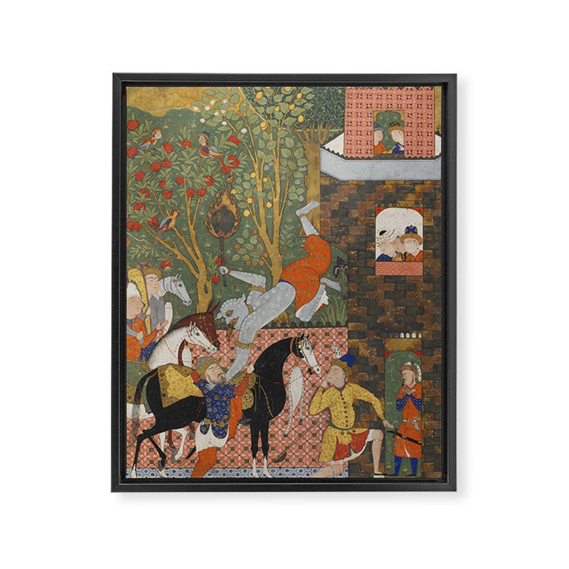 Falnama (Book of omens)The Angel of Death slays Shaddad Islamic Antique Art  Framed Canvas Print Gallery Image 6