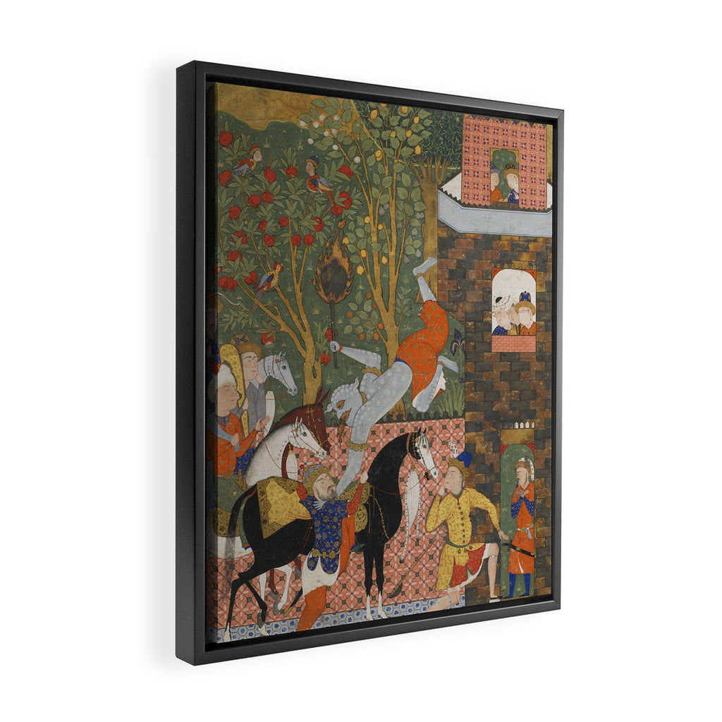 Falnama (Book of omens)The Angel of Death slays Shaddad Islamic Antique Art  Framed Canvas Print Gallery Image 2