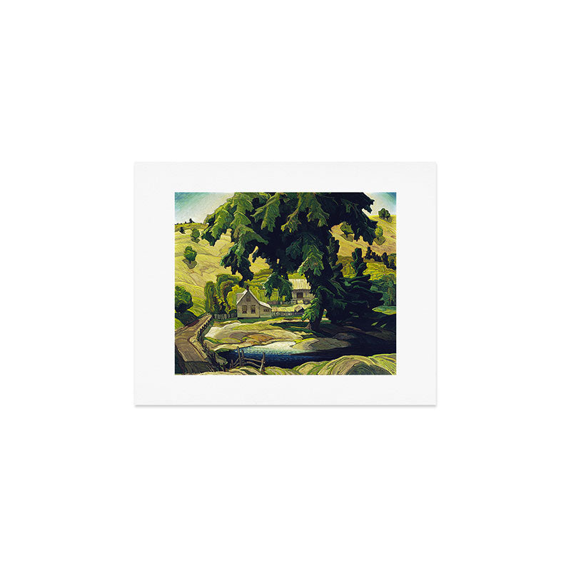 Farm Haliburton oil on hardboard 1940 Franklin Carmichael Canadian artist Art Nouveau Post-Impressio Art Print Gallery Image 1
