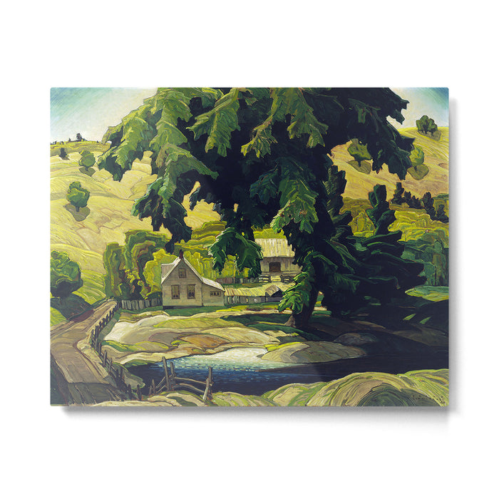 Farm Haliburton oil on hardboard 1940 Franklin Carmichael Canadian artist Art Nouveau Post-Impressio Metal Print Gallery Image 1