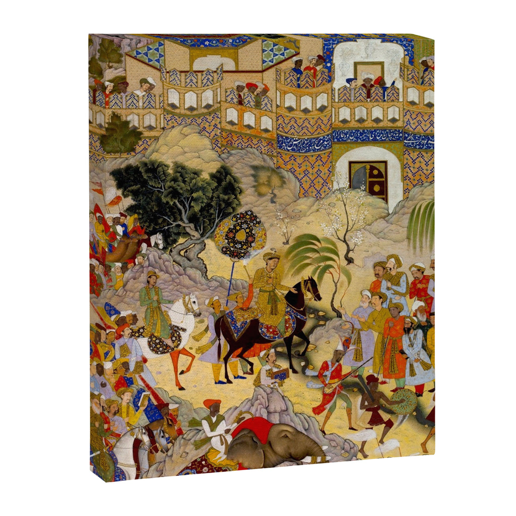 Farrukh Beg. Akbar's Triumphal Entry into Surat. Akbarnama Canvas Print Gallery Image 6