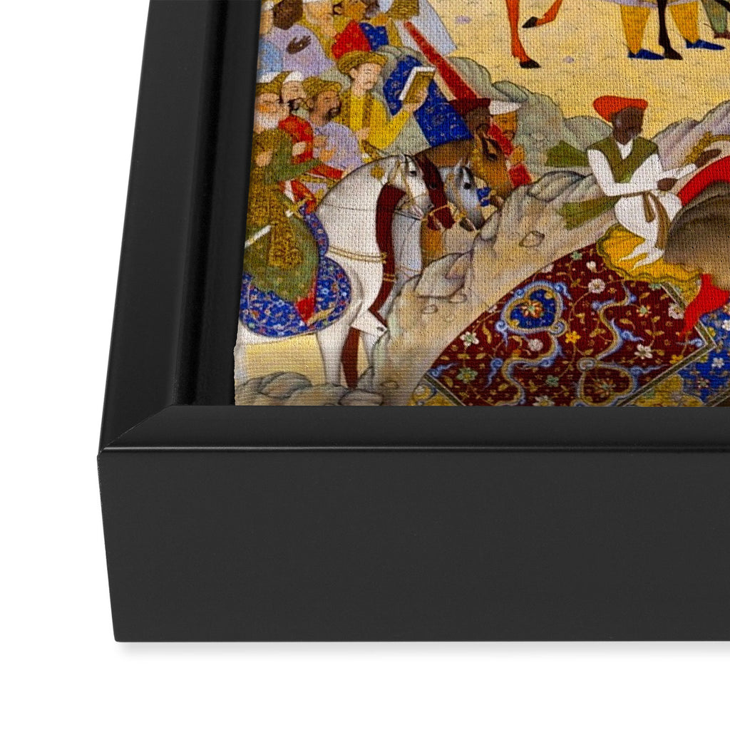 Farrukh Beg. Akbar's Triumphal Entry into Surat. Akbarnama Framed Canvas Print Gallery Image 3
