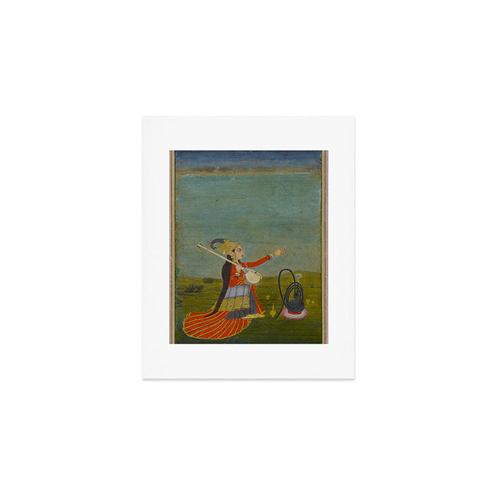 Female Musician Indian Painted Illustration Art Print Gallery Image 1